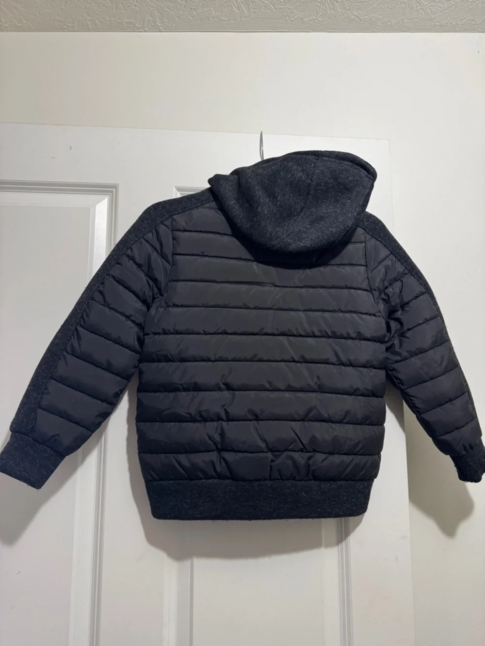 Hurley Kids Black Quilted Puffer Hoodie Jacket, Sz Small (7/8)